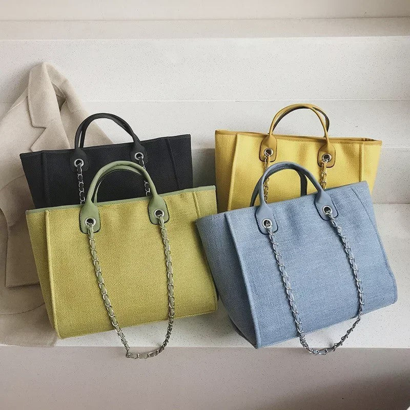 Ruime Dames Tote Bag met Ketting - Schoudertas & Crossbody