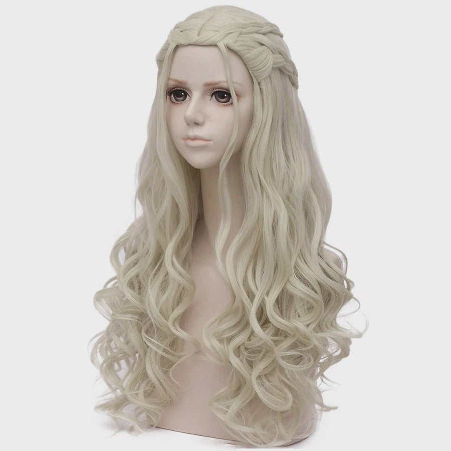 Lange blonde pruik met vlechtjes - Perfect voor cosplay, kostuums en Halloween
