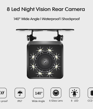 Universele HD Achteruitrijcamera met Nachtzicht & Groothoek - Waterdicht