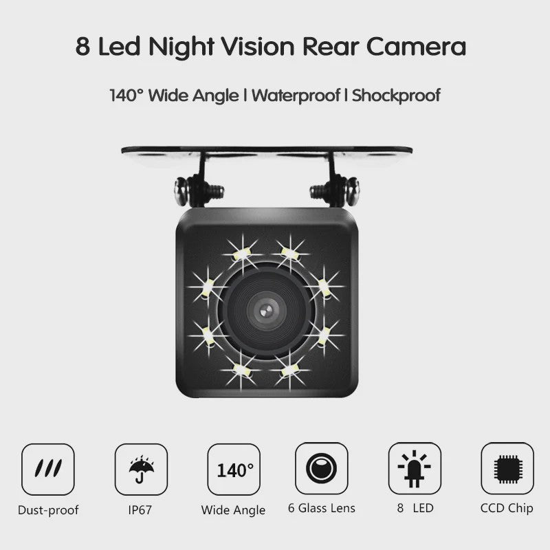 Universele HD Achteruitrijcamera met Nachtzicht & Groothoek - Waterdicht