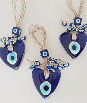 Blauw Turks Oog Hanger met Touw - Decoratie voor Auto, Muur & Huis