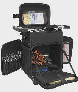 Grote Reis Make-up Koffer met Wielen - Waterdichte Opbergbox voor Barbers, Artiesten en Manicuristen