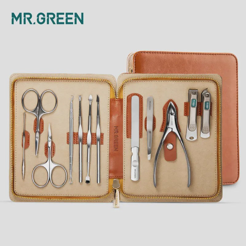 MR.GREEN 12-delige Manicure Set - Roestvrij Staal Nagelverzorging & Pedicure Kit