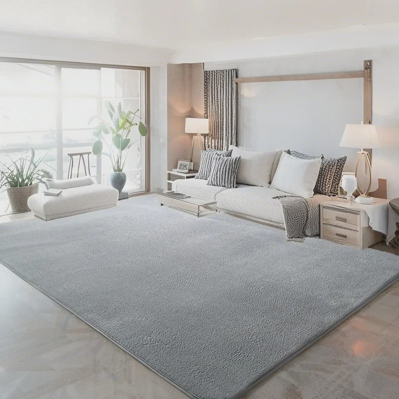 Zacht Coral Fleece Vloerkleed Grijs - Comfortabel voor Woonkamer, Slaapkamer & Kinderkamer