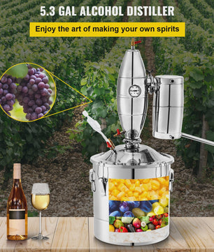 VEVOR Roestvrij Staal Alcohol Distilleerder Kit - 20L/30L/50L/70L - Voor Wijn, Bier & Moonshine