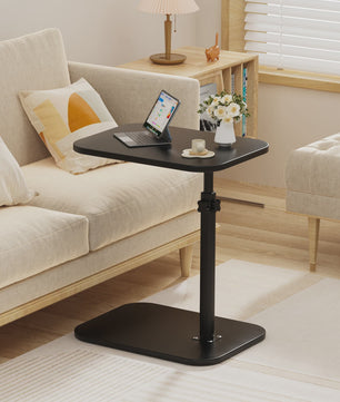 Verstelbare en Draaibare Bijzettafel - C-vormig Koffietafel voor Sofa en Bed