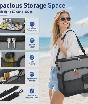 New Insulated Bag Outdoor Picnic Camping Bag Waterproof Oxford Cloth Car Lunch Bag Cooler Bag With Wheels Portable Ice Chest For Picnic Beach Camping Family Outings Travel Keep Cool