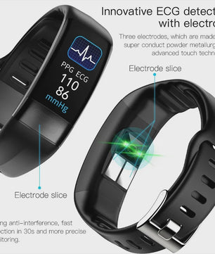 Smartwatch met EKG, PPG, SpO2, Bloeddruk & Temperatuurmeting - Gezondheidstracker