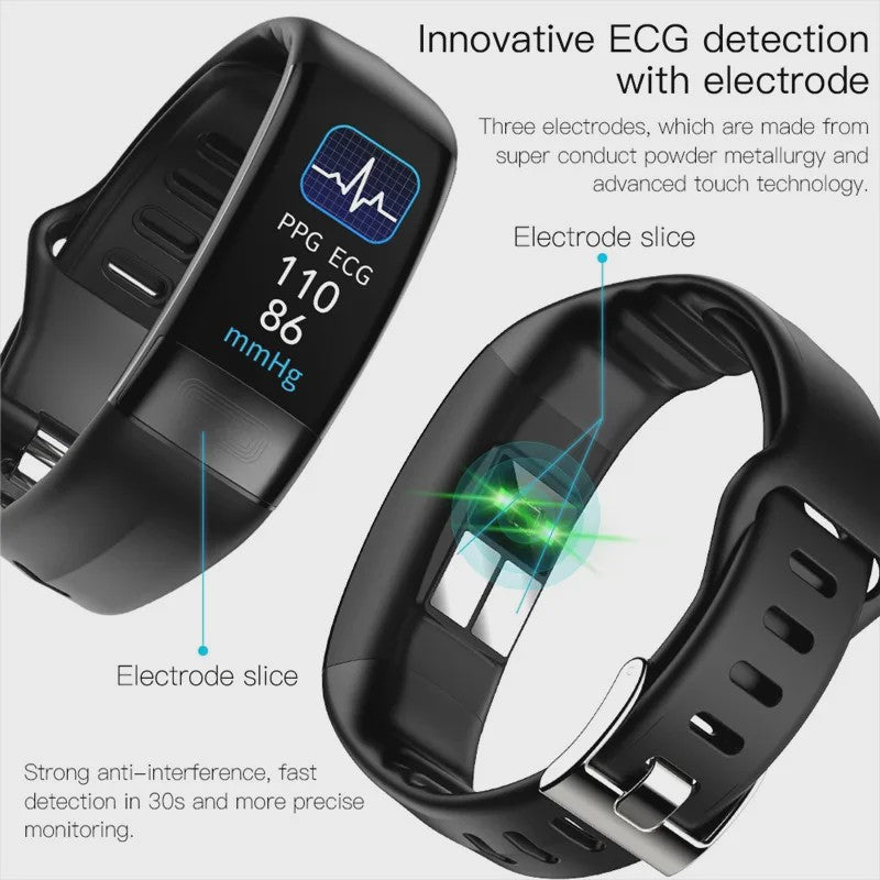 Smartwatch met EKG, PPG, SpO2, Bloeddruk & Temperatuurmeting - Gezondheidstracker