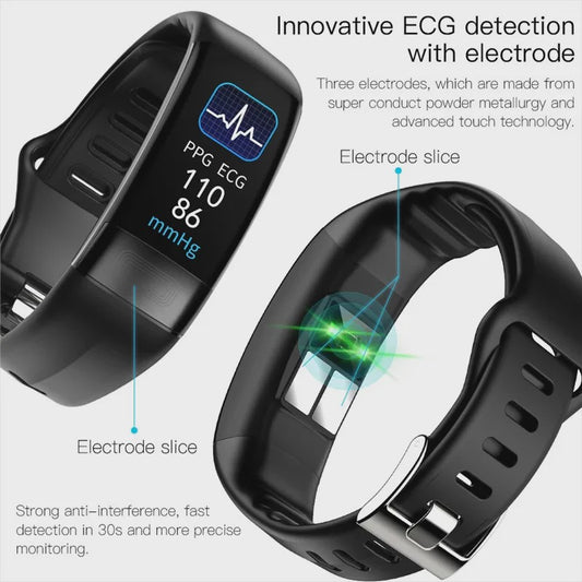 Smartwatch met EKG, PPG, SpO2, Bloeddruk & Temperatuurmeting - Gezondheidstracker