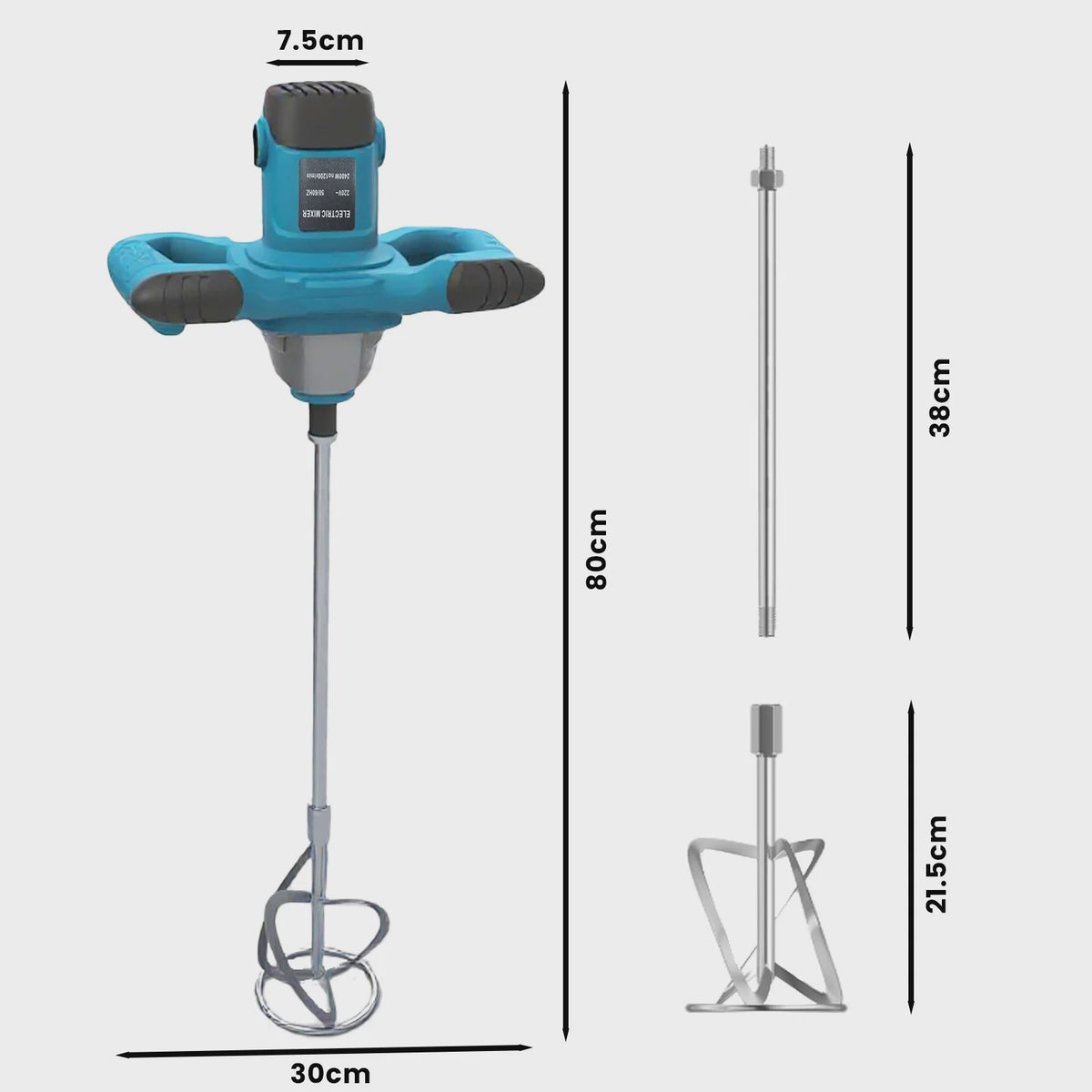 Krachtige Elektrische Handmixer met 6 Snelheden voor Verf, Cement, Plamuur en Meer