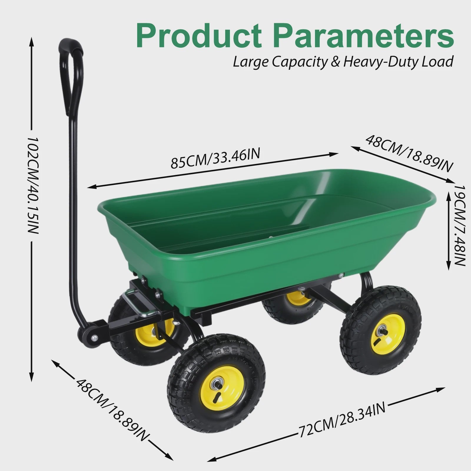 Robuuste Transportkar met Kantelfunctie - Ideaal voor Tuin, Camping & Strand