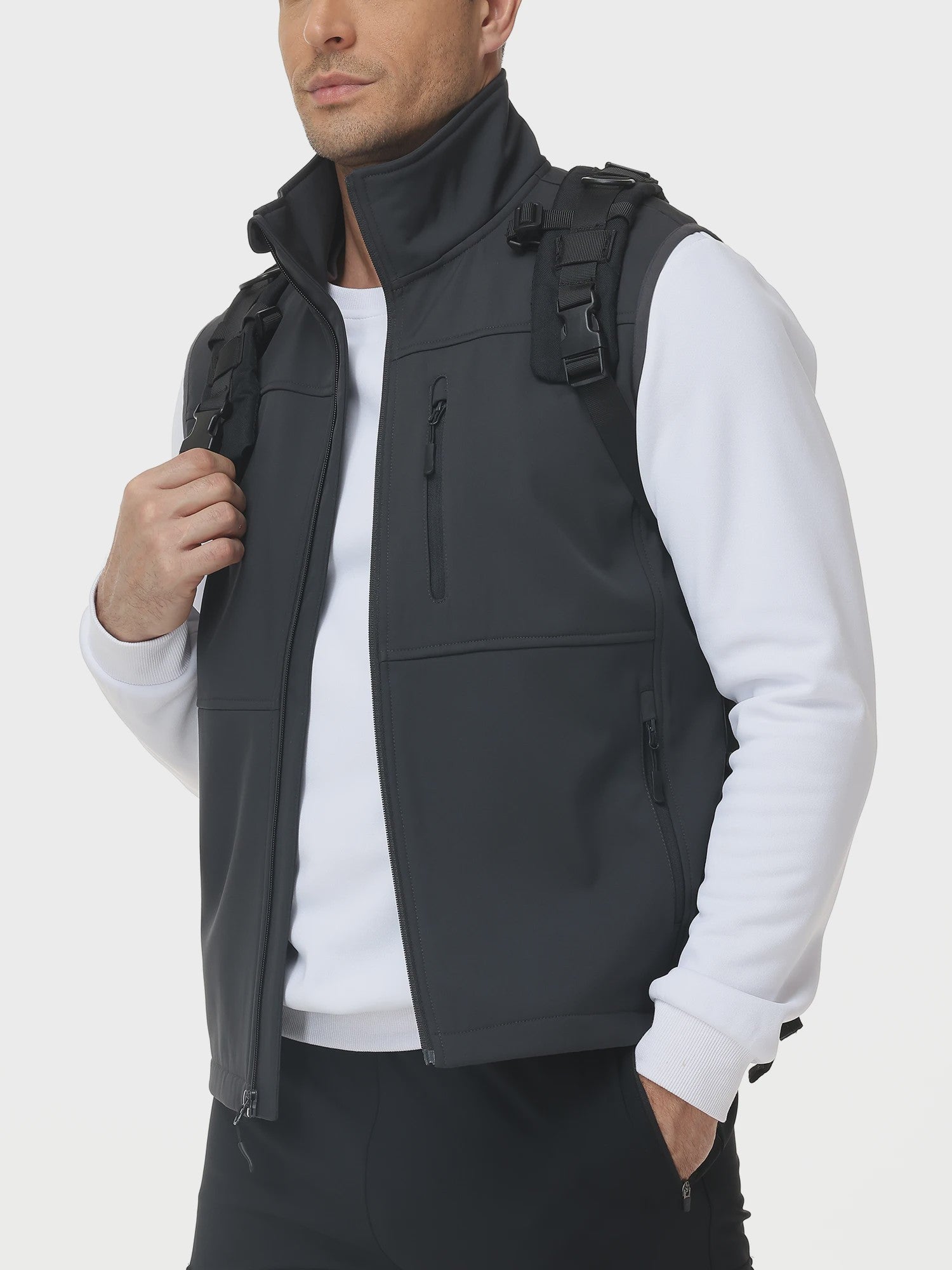 Heren Winddicht Softshell Vest - Comfortabele Mouwloze Sportjas voor Outdoor & Fietsen