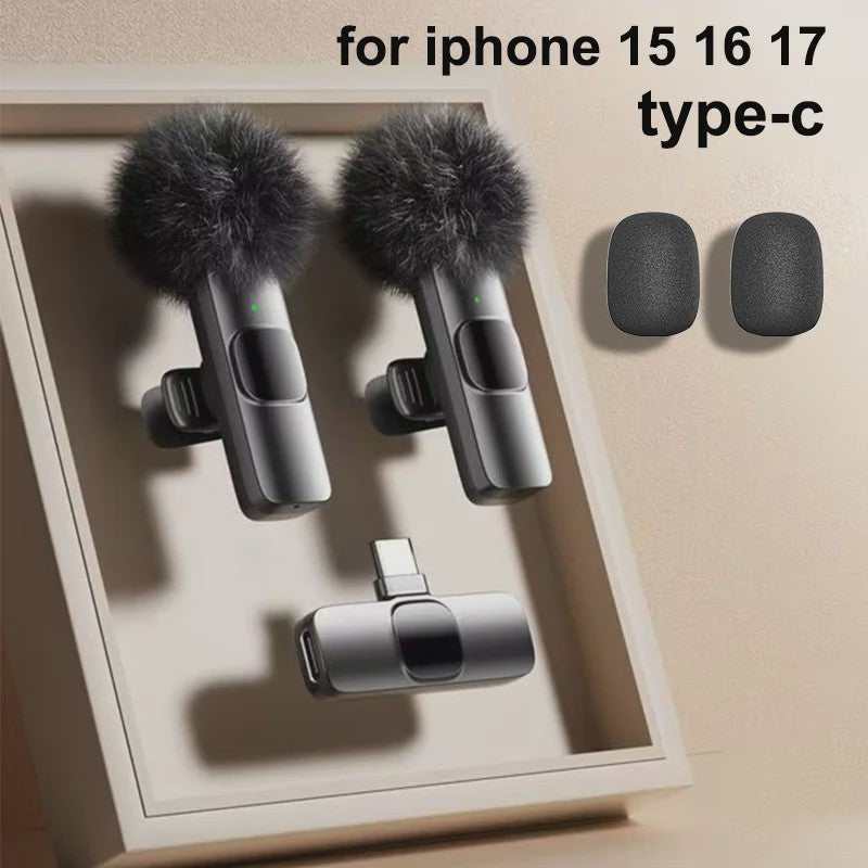 Draadloze Lavalier Microfoon voor iPhone, Android & Laptop - Helder Geluid & Ruime Ontvangst