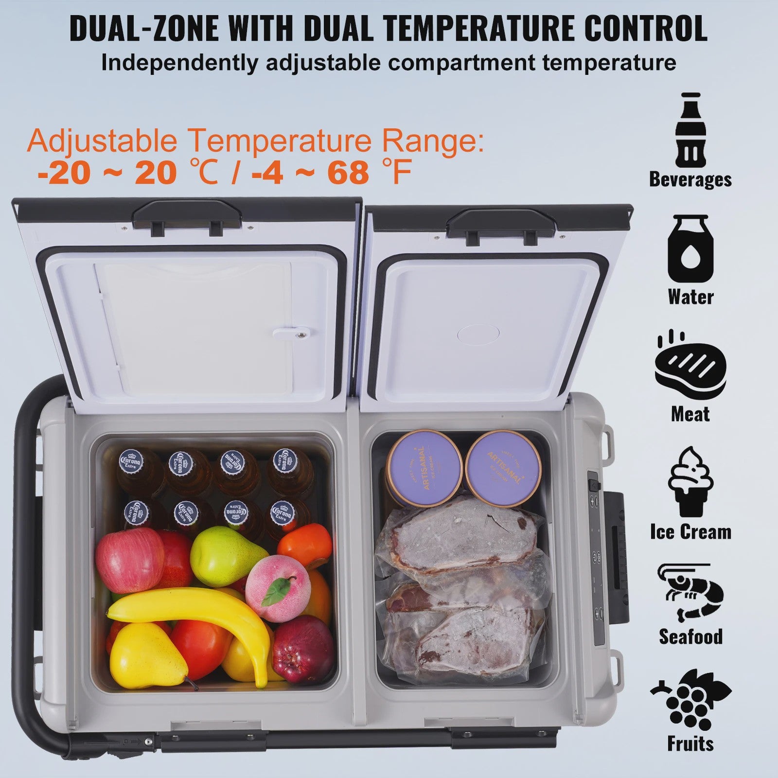 Draagbare Compressor Koelkast 40L/50L/58L - Ideaal voor Auto, Camping & Outdoor