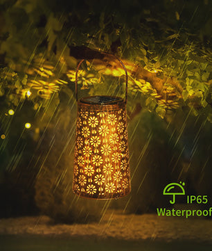 Set Zonne-energie Buitenlantaarns - Decoratieve Metalen Hanglampen voor Tuin, Terras & Pad