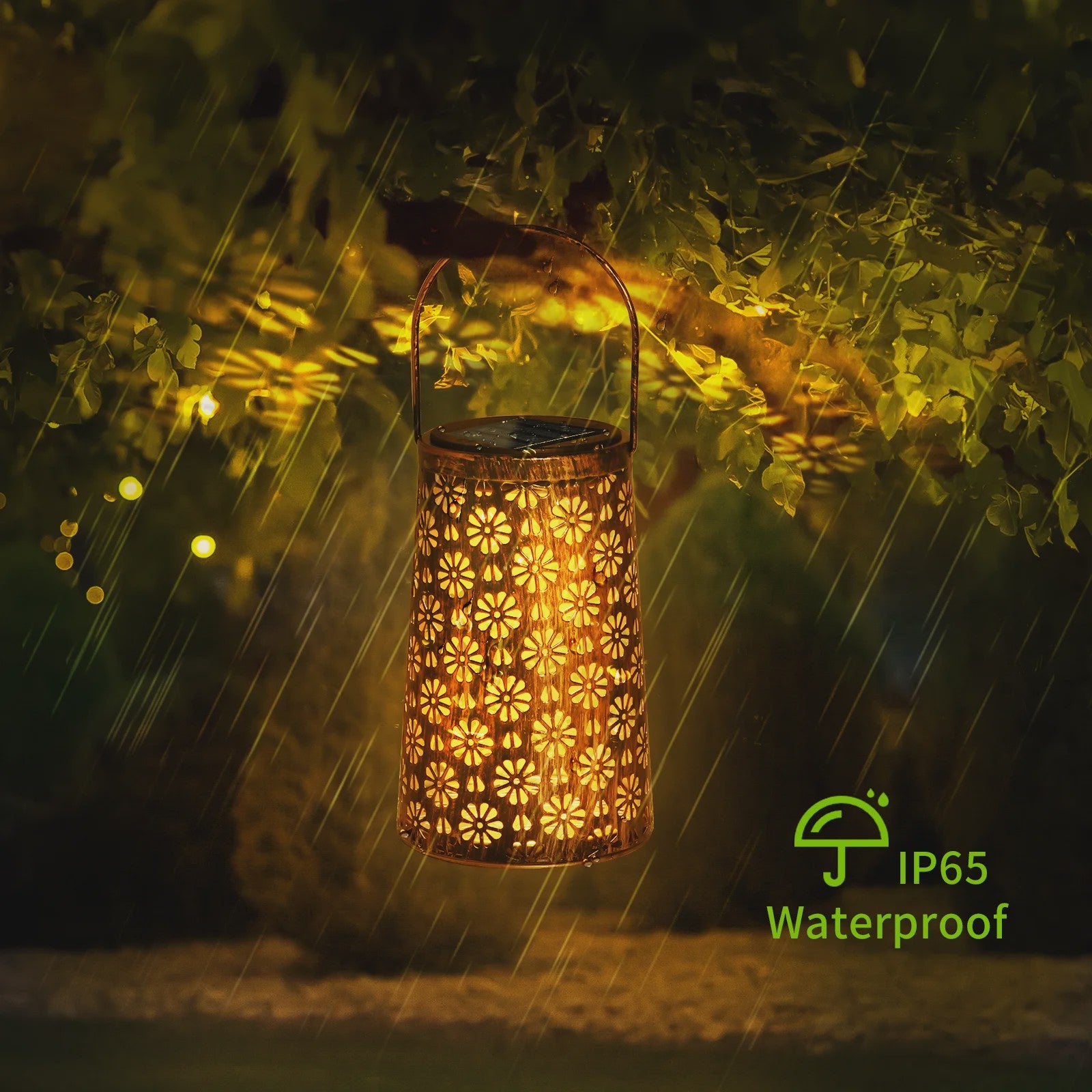 Set Zonne-energie Buitenlantaarns - Decoratieve Metalen Hanglampen voor Tuin, Terras & Pad