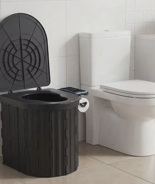 Draagbaar Camping Toilet met Deksel & Toiletrolhouder - Noodtoilet voor Reizen, Kamperen, Auto, Kind & Volwassene