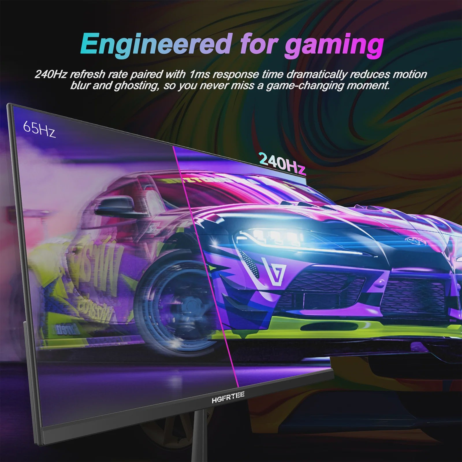 Hgfrtee 27" QHD 240Hz Gaming Monitor | 1ms Reactietijd, HDR10 & Adaptive Sync