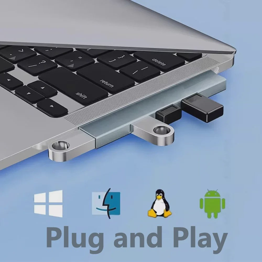 4-in-1 USB 3.0 Hub met 5Gbps Snelheid - Draagbare OTG Adapter