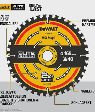 DEWALT Cirkelzaagblad DT10640 - 165mm 40T - Duurzaam & Multifunctioneel