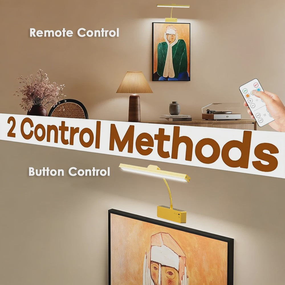 Gouden LED Wandlamp met Afstandsbediening - 3 Kleuren & Dimbaar