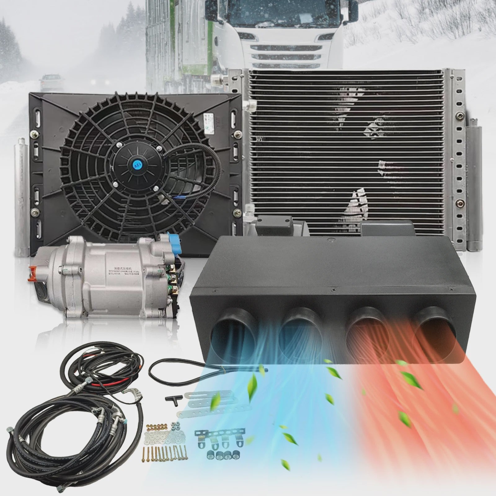 Universele 12V Elektrische Airconditioner voor Auto, Vrachtwagen, Bus & Camper