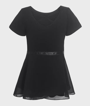 Dansjurk met Rokje voor Meisjes - Ballet Leotard met Korte Mouwen