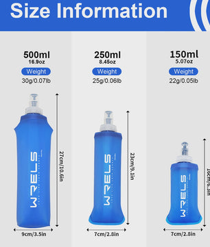 Opvouwbare Siliconen Waterfles - 150ml, 250ml, 500ml - Ideaal voor Sport & Outdoor