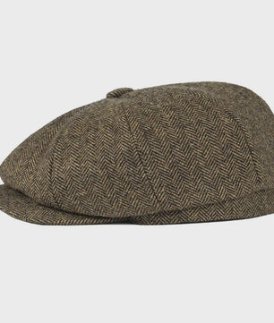 Stijlvolle Heren Herringbone Tweed Flat Cap - Britse Retro Newsboy Pet
