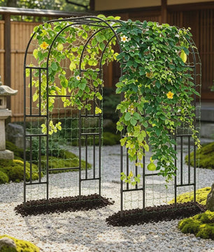 Zwarte Metalen Tuinboog 2.2m - Klimrek voor Klimplanten, Groenten & Rozen