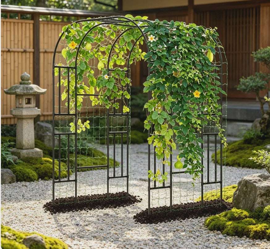 Zwarte Metalen Tuinboog 2.2m - Klimrek voor Klimplanten, Groenten & Rozen
