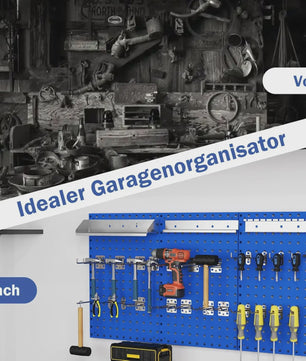 Blauwe Gereedschapswand met 3 Pegboards en 28 Delige Accessoireset - Geperforeerd Ophangsysteem