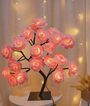 Sfeervolle Rozenboom Tafellamp met LED Verlichting - USB Aangedreven