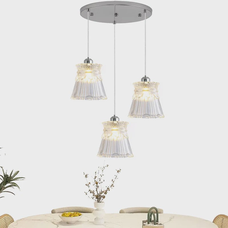 Koperkleurige Glazen Hanglamp - Stijlvolle LED Plafondlamp voor Woonkamer, Slaapkamer & Keuken