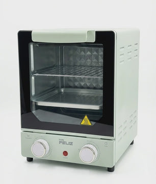 Compacte Verticale Oven 15L met Glazen Deur & Timer - Ideaal voor Kleine Keukens