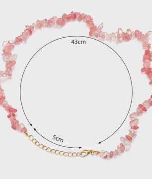 Unieke Natuursteen Choker Ketting - Onregelmatige Kristal & Aquamarijn Chips
