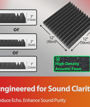 TOUO Akoestisch Schuim Panelen - Geluidsisolatie & Absorptie voor Studio, KTV, Kantoor (6-24 Stuks)
