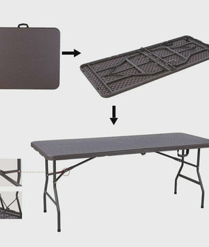 180cm Klaptafel met 2 Banken - Complete Set voor Buiten, Camping en Evenementen