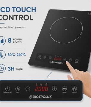 Draagbare Inductie Kookplaat 2000W met Touch Control en Timer