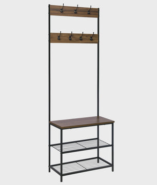 Kapstok met Schoenenrek en Hangende Plank - 7 Haken - Stijlvol en Praktisch