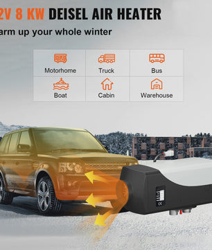 12V 8KW Diesel Luchtverwarmer met Afstandsbediening & LCD - Snel Warm in Vrachtwagen, Boot, Camper