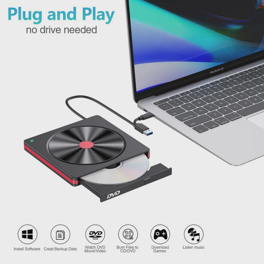 Externe USB 3.0 CD/DVD Brander & Lezer voor Laptop en PC