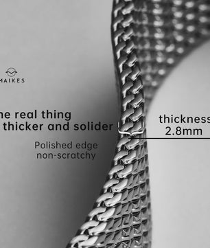 MAIKES Milanese Horlogeband RVS 316L - 20mm, 21mm, 22mm - Geschikt voor Rolex, Omega, IWC, Breitling
