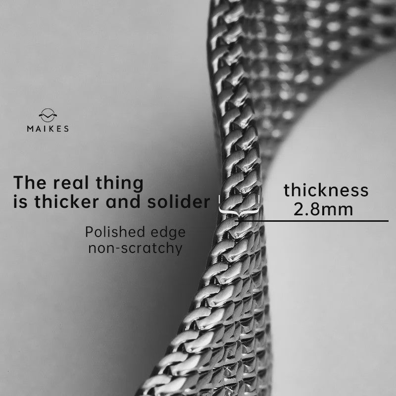MAIKES Milanese Horlogeband RVS 316L - 20mm, 21mm, 22mm - Geschikt voor Rolex, Omega, IWC, Breitling