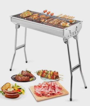 Opvouwbare RVS Houtskool BBQ Grill - Draagbaar en Ideaal voor Buitenfeesten