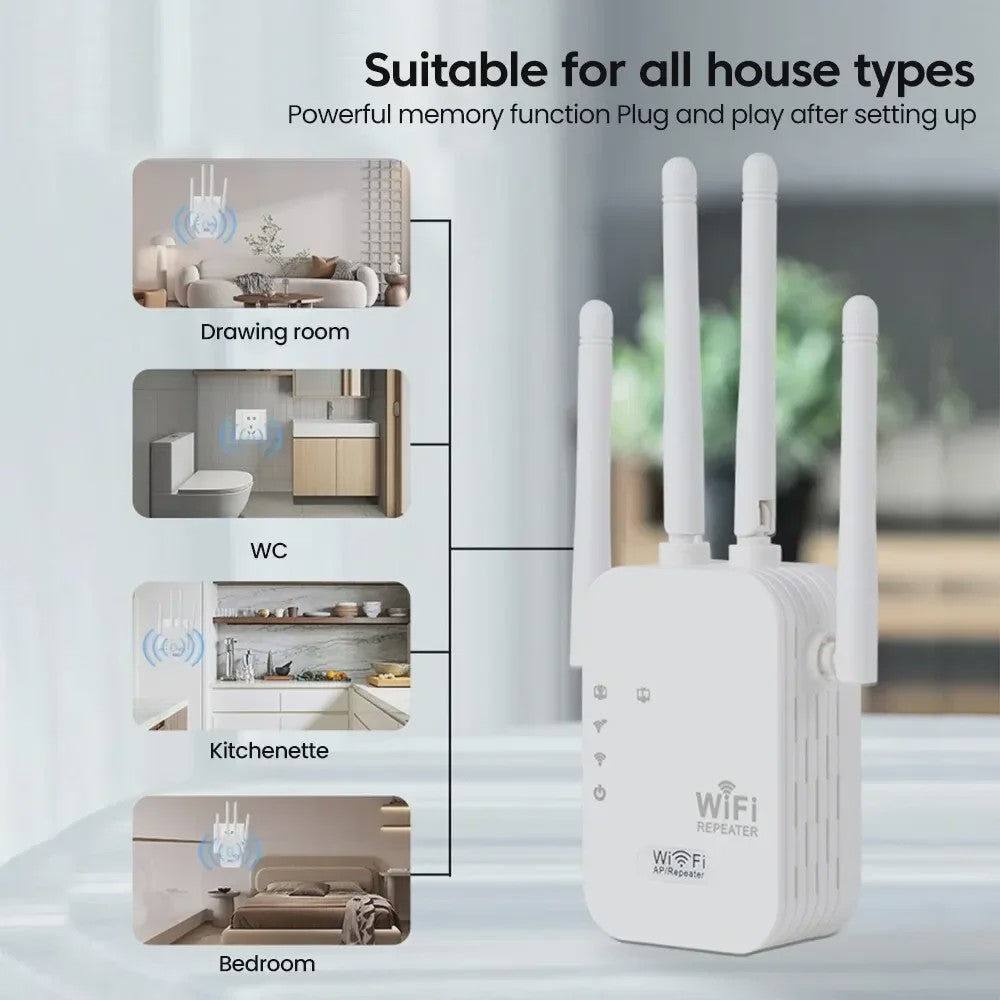 300Mbps WiFi Repeater - Versterk je Draadloze Netwerk voor Langere Afstand