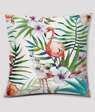 Vrolijke Flamingo Kussenhoes Vierkant - Decoratie voor Bank & Auto