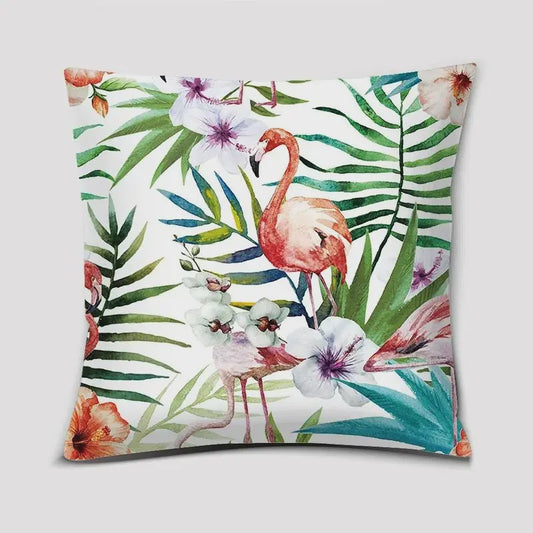 Vrolijke Flamingo Kussenhoes Vierkant - Decoratie voor Bank & Auto