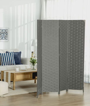 HOMCOM Houten Kamerscherm - 4 Panelen Kamerverdeler - 159,5 x 169,5 cm